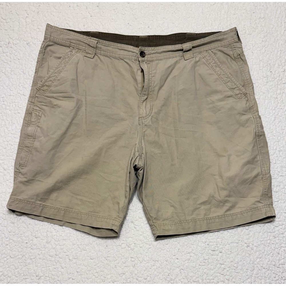 Outdoor Life Mens Shorts 44 Cargo Shorts Beige 100% Cotton Solid Khaki Shorts